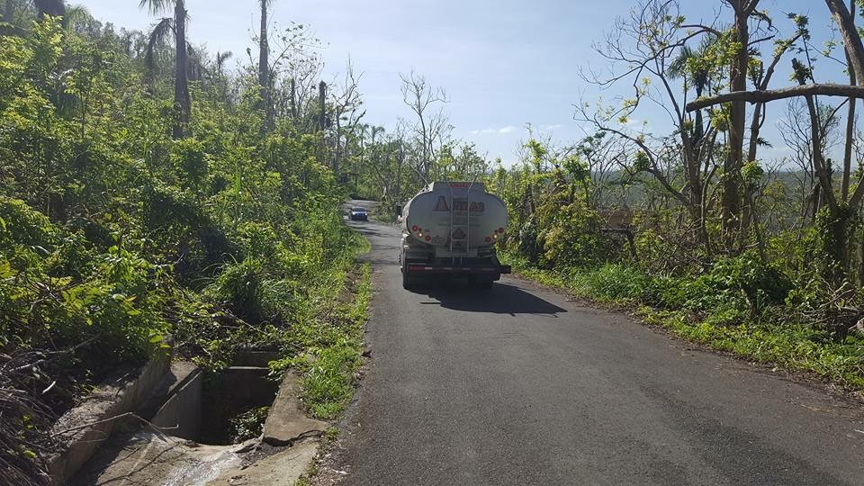 An Atlas truck en route to deliver emergency fuel in Puerto Rico.